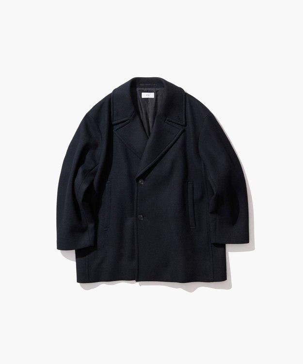 ATON SUPER 120S DOUBLE MELTON | セミダブルショートコート BLACK