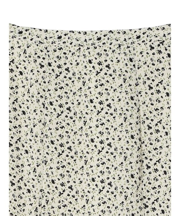 earth music&ecology 揺れる小花柄裾フレアスカート Ivory