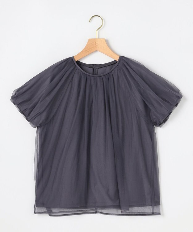 組曲 【先行予約】コットンポンチ チュールレイヤード カットソー グレー系