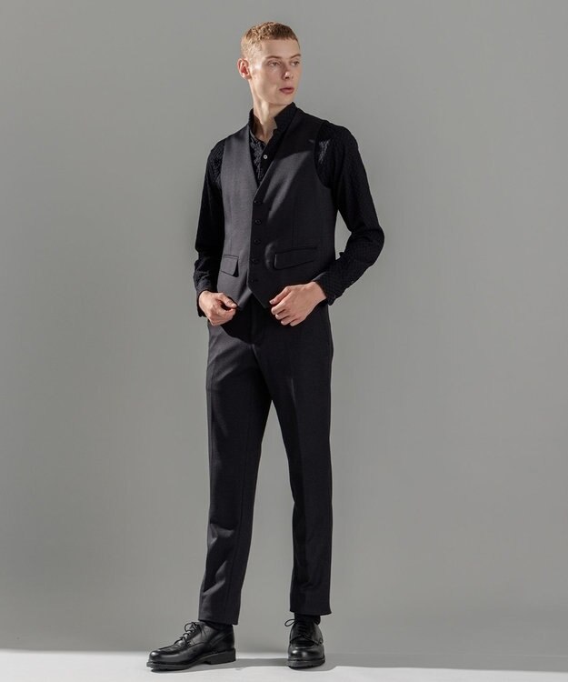 JOSEPH HOMME 【LEON 掲載】ウーステッドモックロディ ジレ グレー系1