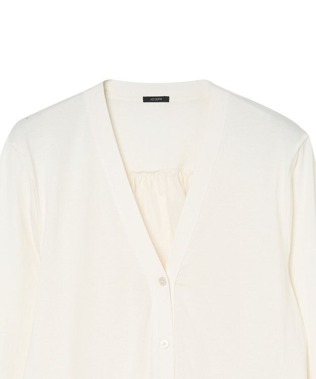 JOSEPH ジャージーハボタイ　ロングスリーブカーディガン Ivory