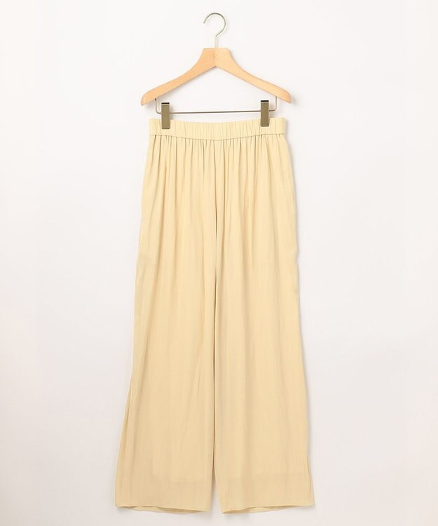 組曲 【洗える】ギャザーライトデシン パンツ ロング丈 イエロー系