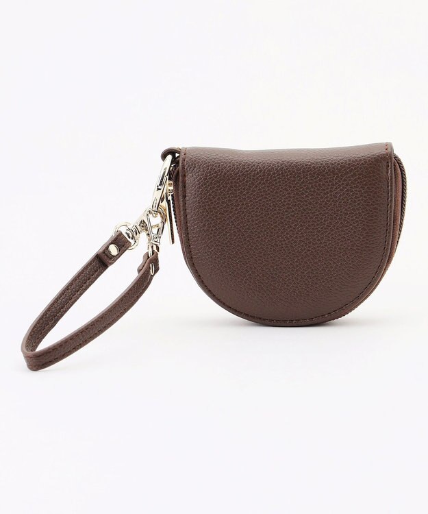 ANY カラビナ付半月型キーケース ブラウン