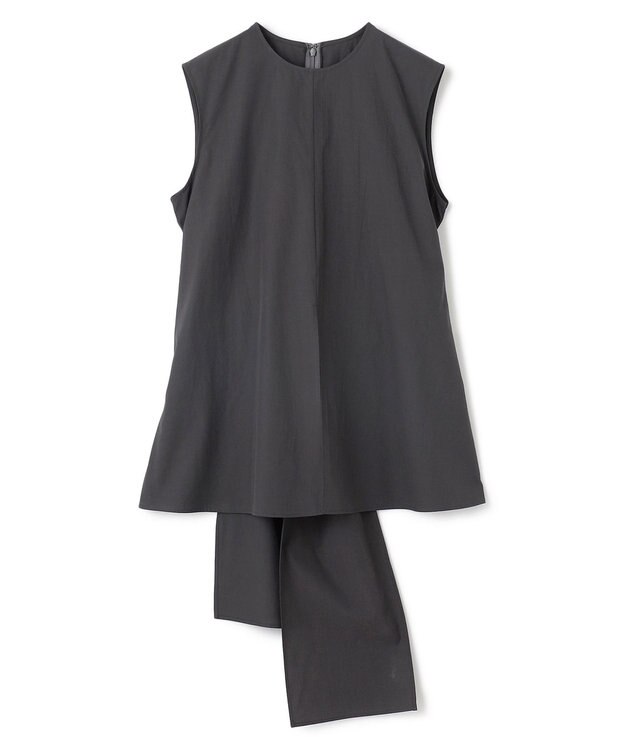 BEIGE， 【洗える・GISELe 6月号掲載】MALLOW / バックリボンコットンノースリーブブラウス Slate