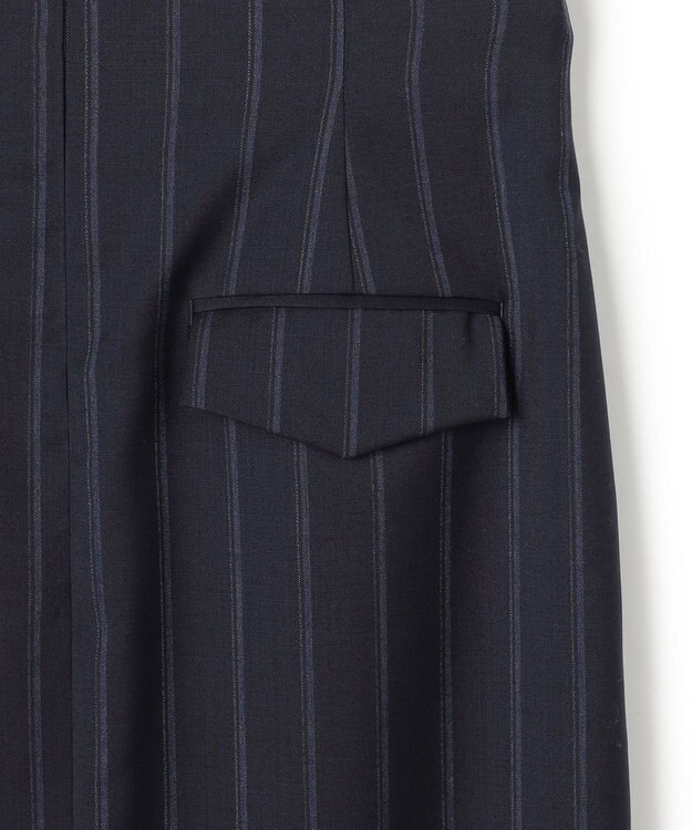 BEIGE， 【セットアップ対応】GEORGE / ウールストライプ ハイウエストスカート Navy Stripes