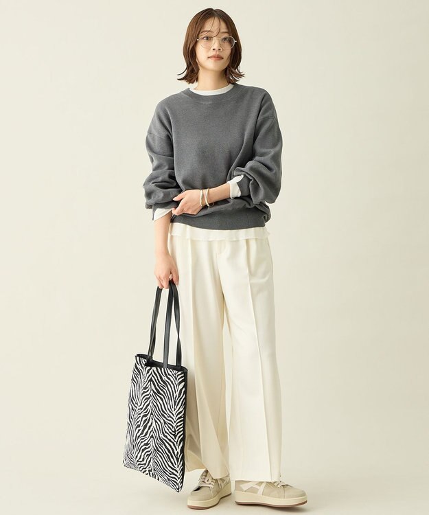 ANY L シアーワッフルロングスリーブTシャツ エクリュ