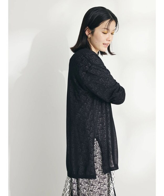 CRAFT STANDARD BOUTIQUE シアーニットトッパーカーディガン Black