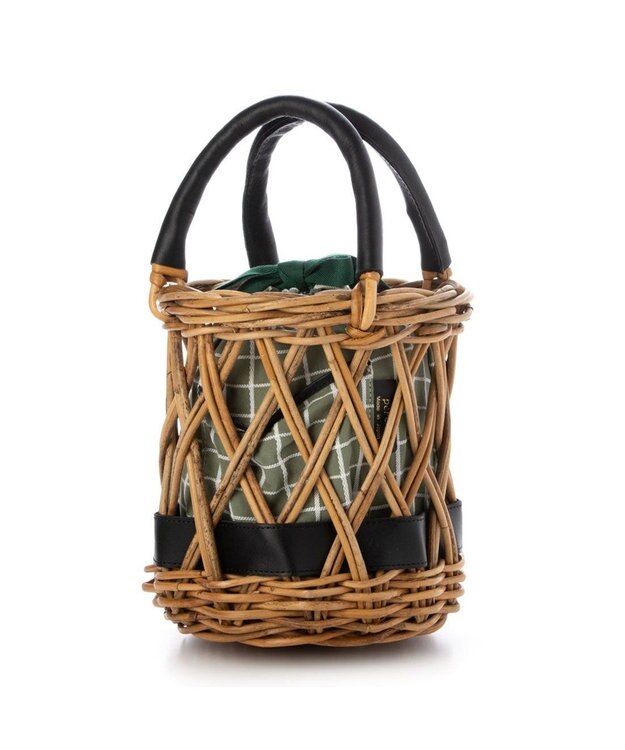 UNBILLION ペルケ perche / 透かし網姫路レザー2WAYかごバッグ ブラック