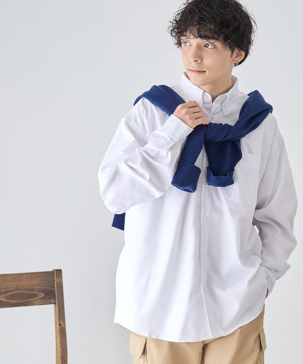 WEGO イージーケアオックスフォードシャツ ホワイト