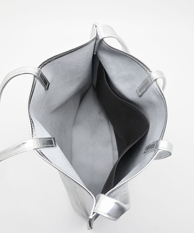 blancle メタリックレザー ガゼット2wayトートバッグ SILVER