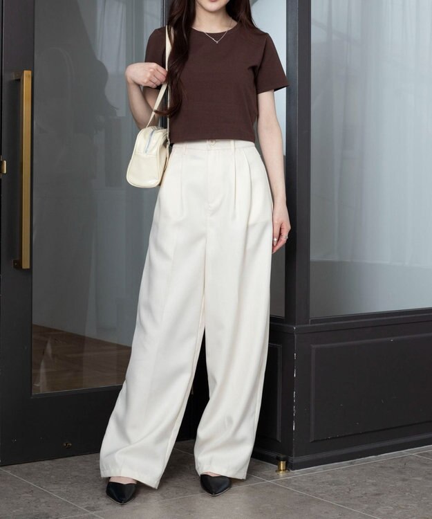 WEGO 【7色/SMLサイズ展開】コンパクトフィットT ブラウン