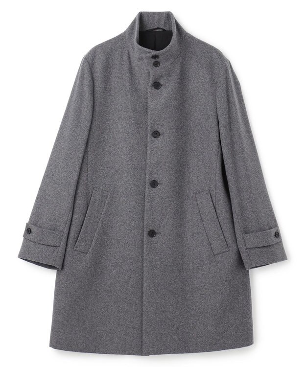 JOSEPH HOMME 【新素材】ライトウールシャギー　スタンドカラーシングルブレストコート グレー系