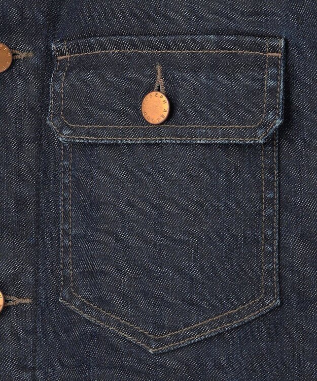 JOSEPH ABBOUD 【軽量/ストレッチ/JAPANファブリック/きれいめ】コーテッドストレッチデニム ジャケット ネイビー系