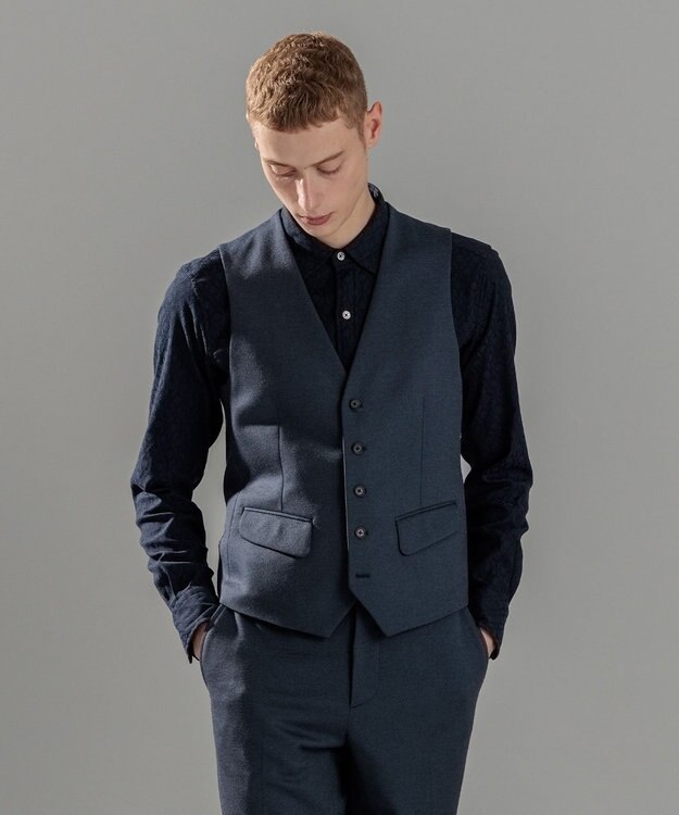 JOSEPH HOMME 【LEON 掲載】ウーステッドモックロディ ジレ ダルブルー系