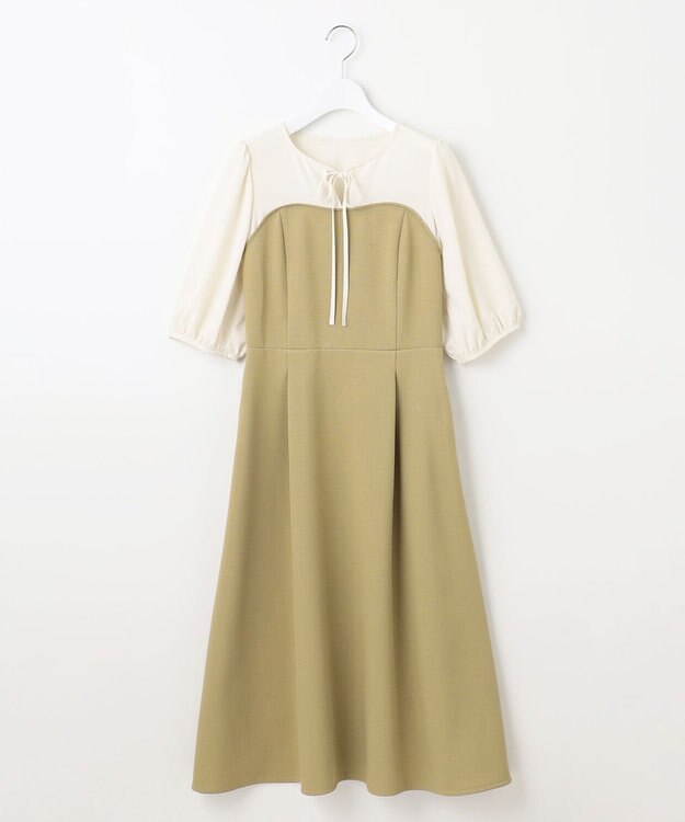 Feroux ドッキング見え ワンピース ベージュ系