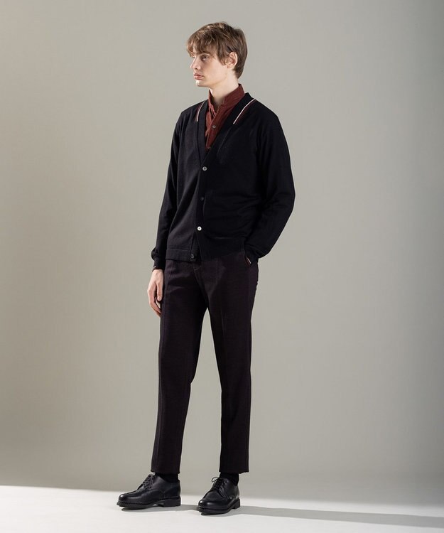 JOSEPH HOMME ウォッシャブルウール　Vネックカーディガン ブラック系