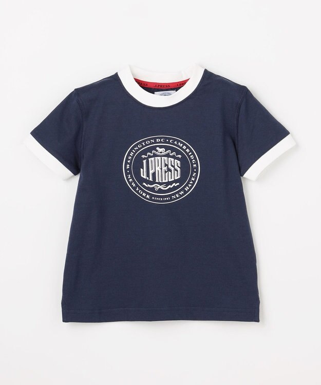 J.PRESS KIDS 【100-130cm】ビックロゴリンガー 半袖Ｔシャツ ネイビー
