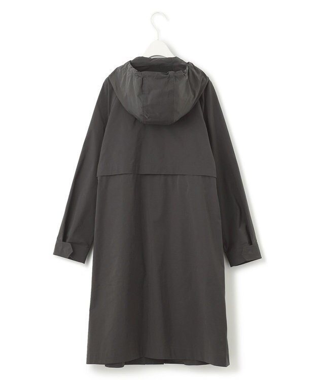 ICB 【撥水加工】 メモリーストレッチタフタ フーデットコート チャコール系