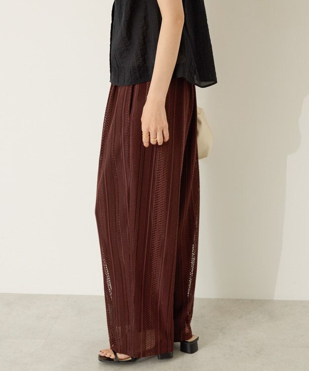 AMERICAN HOLIC 幾何学レースイージーパンツ Chocolat