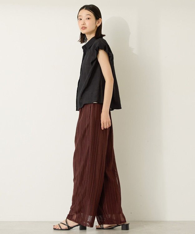 AMERICAN HOLIC 幾何学レースイージーパンツ Chocolat