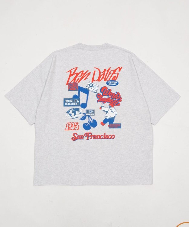 WEGO 【SMLサイズ展開】別注BENDAVISグラフィックT（SS） アッシュグレー