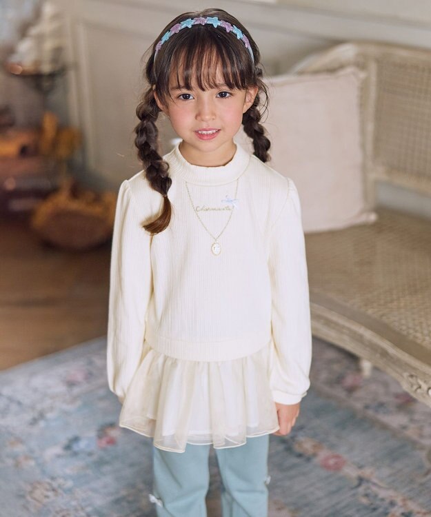 ANY KIDS 裏起毛 ネックレス トレーナー ホワイト