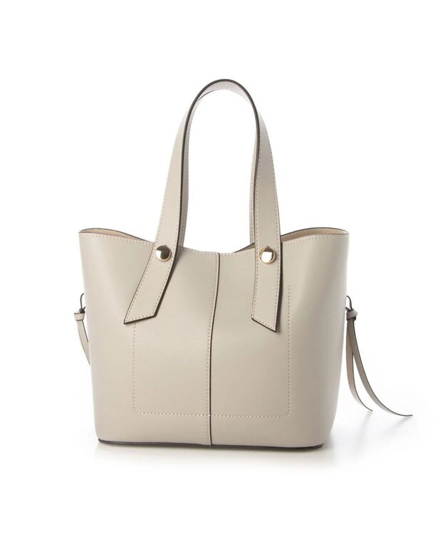 UNBILLION cachecache スタッズポイント両面合皮2wayトートバッグ グレー