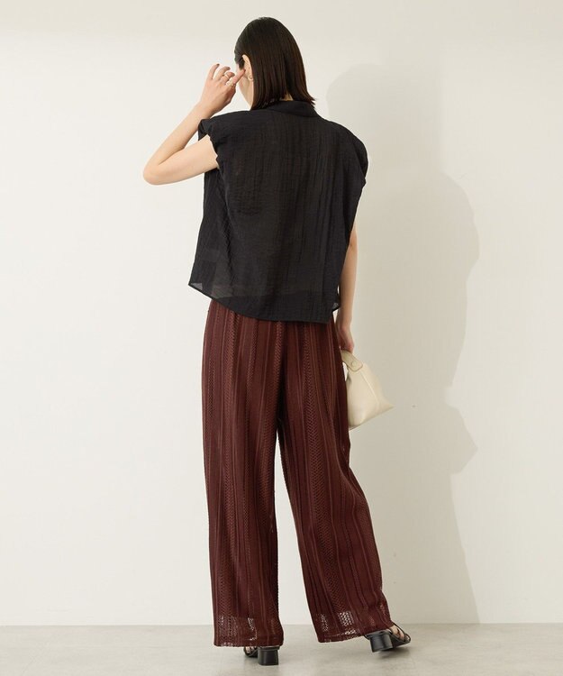 AMERICAN HOLIC 幾何学レースイージーパンツ Black