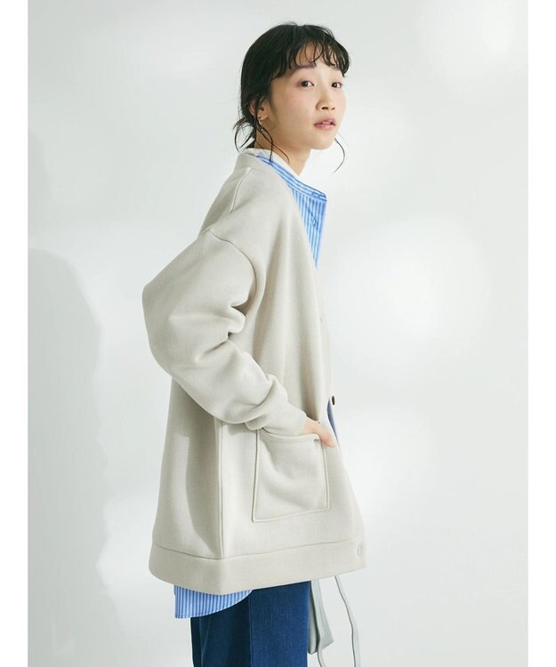 CRAFT STANDARD BOUTIQUE ニットフリースＶネックカーディガン Ivory