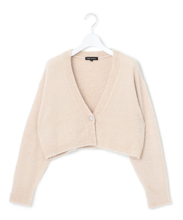 23区 【APPLAUDIR】ファンシーボレロ ビジューボタン Vネックカーディガン ベージュ系