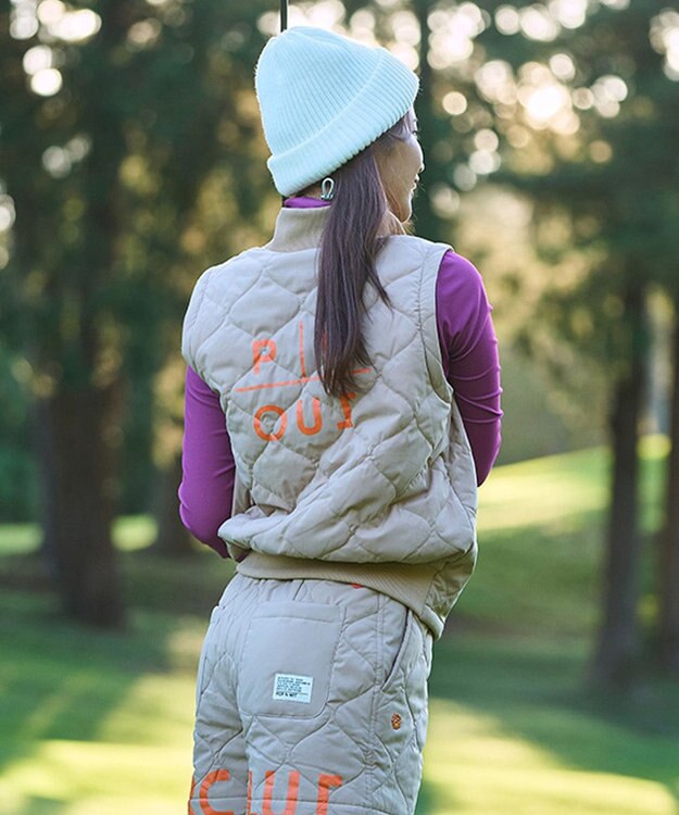 PW CIRCULUS 【ベストにもなる！袖2WAY】【WOMEN】ひょうたんキルティング中綿ブルゾン ベージュ系