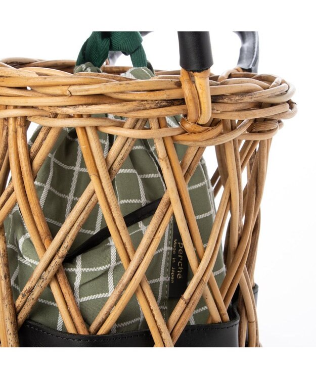 UNBILLION ペルケ perche / 透かし網姫路レザー2WAYかごバッグ ブラック