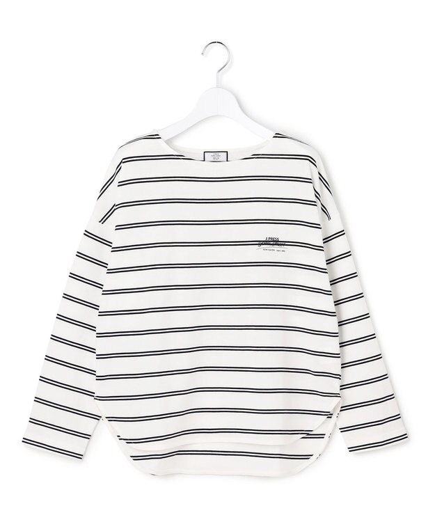 J.PRESS YORK STREET 【WOMEN】ボーダードルマンスリーブ バスクシャツ ホワイト系1