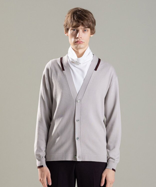 JOSEPH HOMME ウォッシャブルウール　Vネックカーディガン ベージュ系