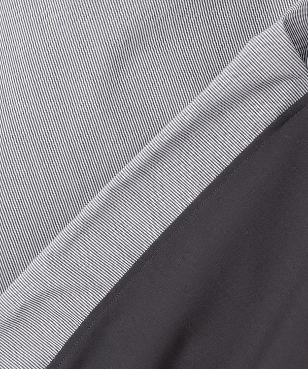 ICB L 【洗える】レイヤードシャーティング ブラックストライプ系