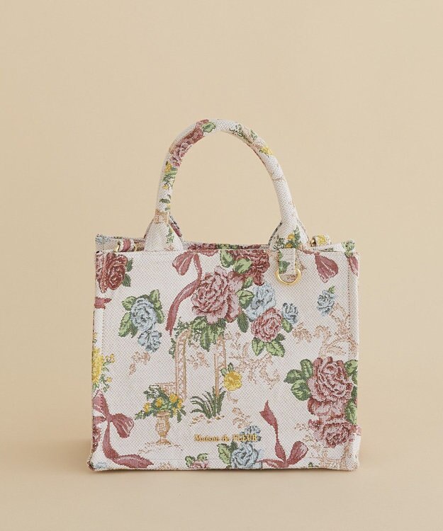 Maison de FLEUR フラワーガーデン柄ゴブラン2Wayスクエアトート Multi
