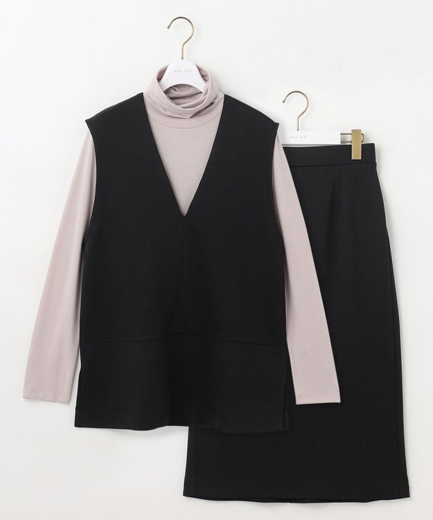 ANY SIS 【3点セット】スリーピース セットアップ ブラック×ローズグレー