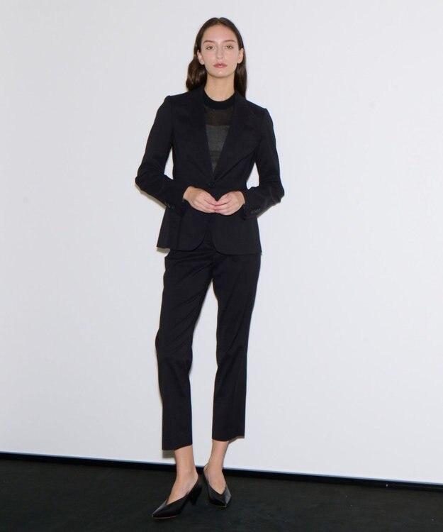 JOSEPH ウールバイストレッチ　テーパードトラウザーズ Black