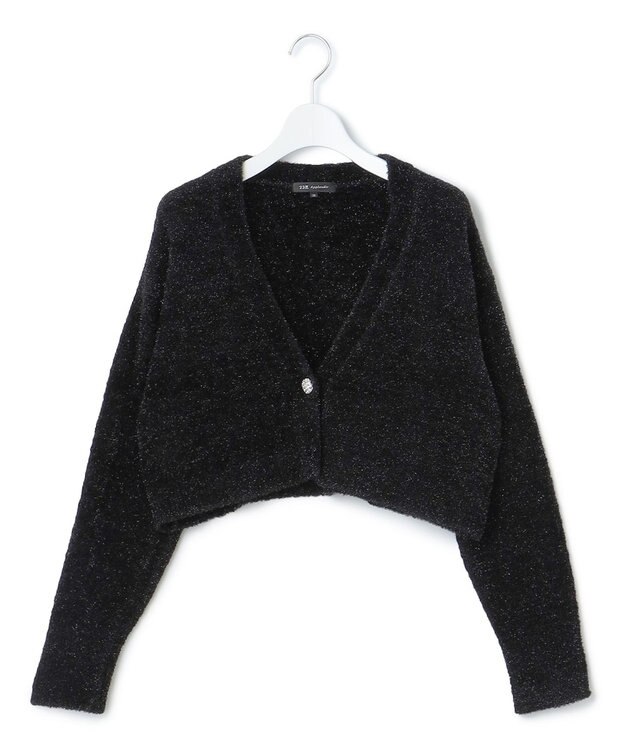 23区 【APPLAUDIR】ファンシーボレロ ビジューボタン Vネックカーディガン ブラック系