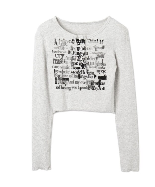 WEGO ヘンリーネックグラフィックピチトップス ホワイトアイボリー