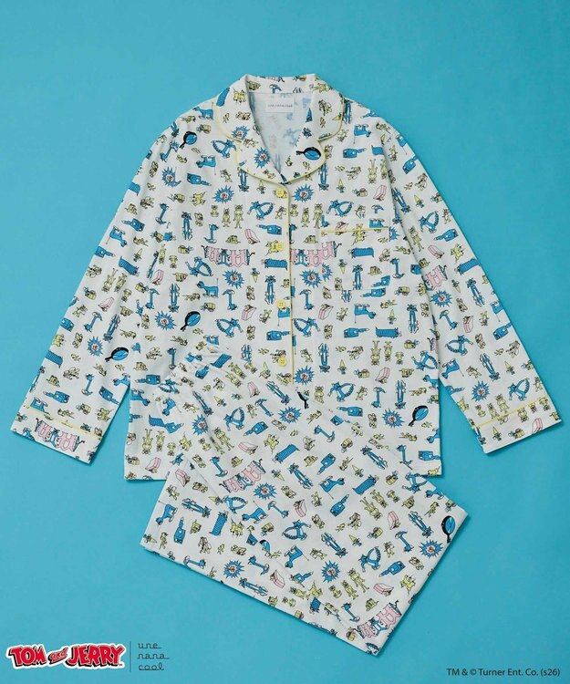 une nana cool トムとジェリー × une nana cool【綿100%】長袖開襟パジャマ