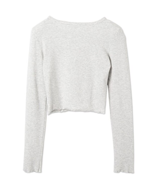 WEGO ヘンリーネックグラフィックピチトップス ホワイトアイボリー