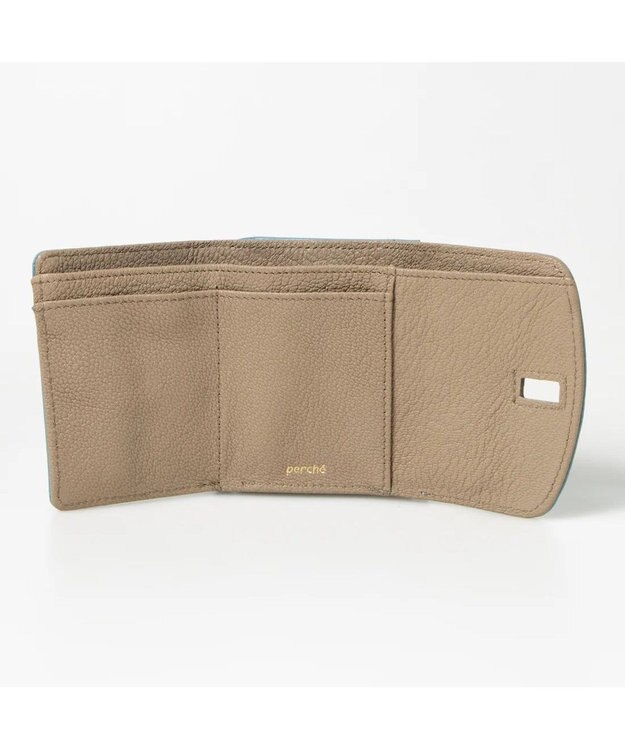 UNBILLION perche カラーコンビ3つ折り外ガマウォレット サックスブルー