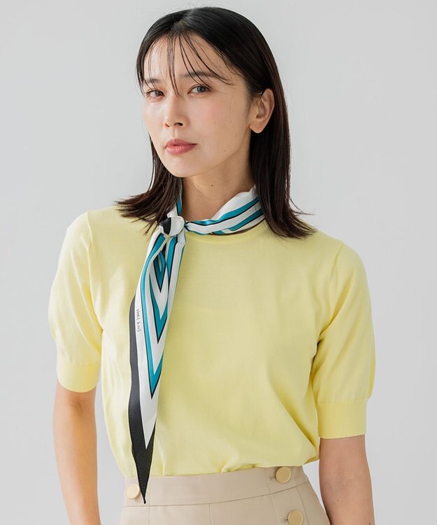 23区 【CLASSY.6月号掲載】ストライプ ダイヤ スカーフ マリンブルー