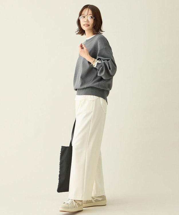 ANY L シアーワッフルロングスリーブTシャツ エクリュ