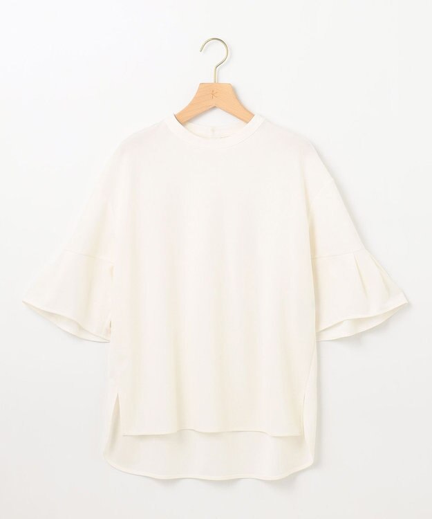 組曲 【UVケア・接触冷感】ライトアムンゼンジャージー袖フレア トップス アイボリー系