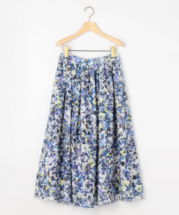 組曲 S ヘアリーフラワープリント スカート パープル系5