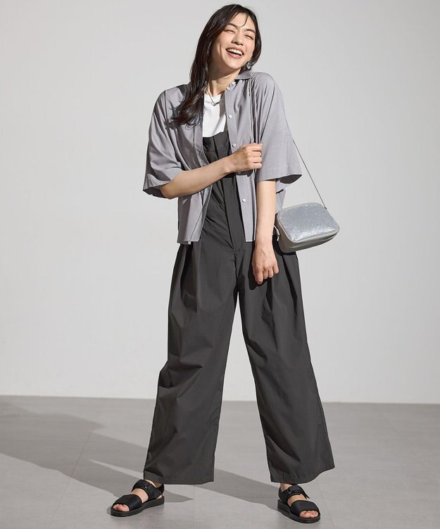 ANY L 【南明奈さんコラボ】撥水サロペット チャコール