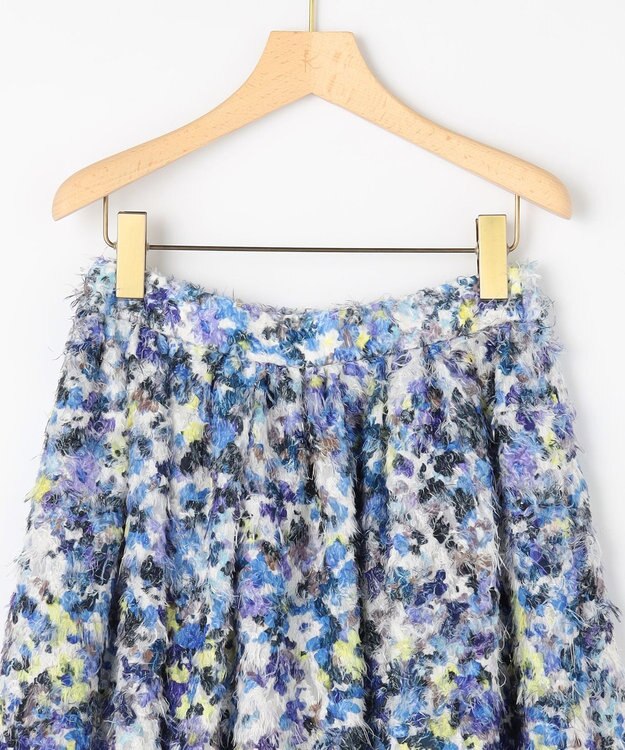 組曲 S ヘアリーフラワープリント スカート パープル系5