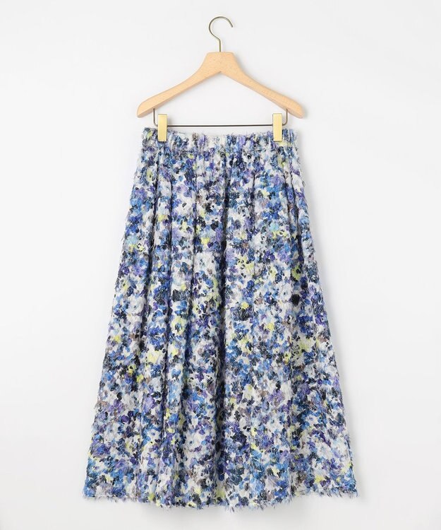 組曲 S ヘアリーフラワープリント スカート パープル系5